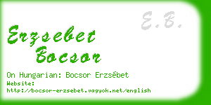 erzsebet bocsor business card